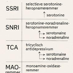 Antidepressiva medicatie overzichtsplaatje